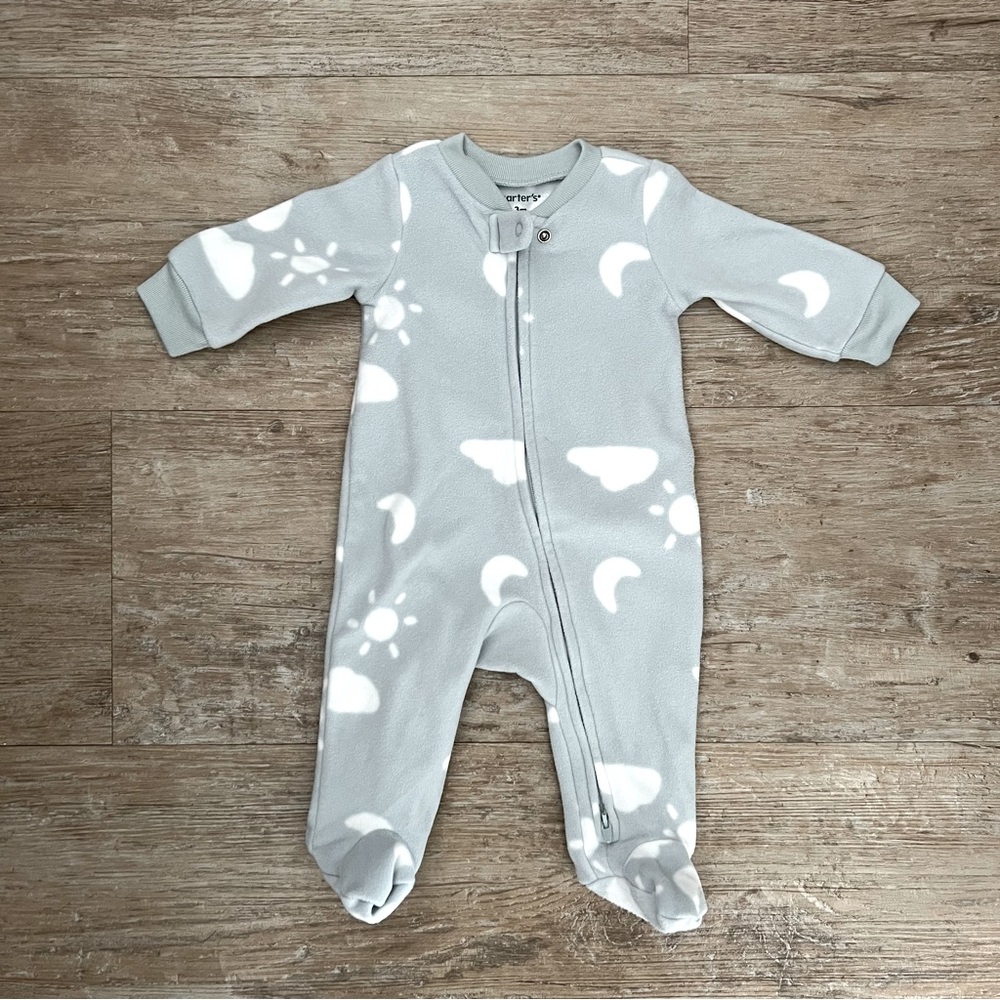 Carter's | 3M | NWOT | Moon & Sun Fleece Double Zipper Footed Sleeper | Pajamas